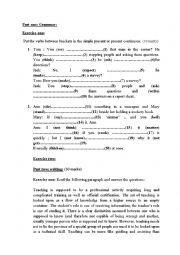 English Worksheet: Grammar, writing and reading worksheet 