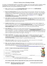English Worksheet: 8 ways to cultivate a love of reading
