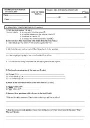 English Worksheet: reading comprehension