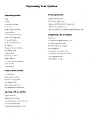English Worksheet: Giving opinion