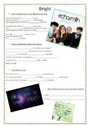 English Worksheet: Bright by Echosmith