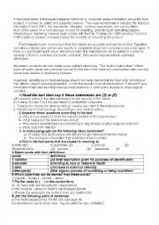 English Worksheet: Food Safety