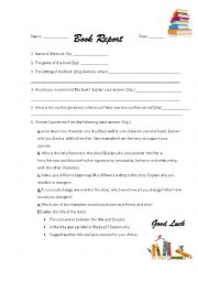 English Worksheet: Boo Report for the 9th grade