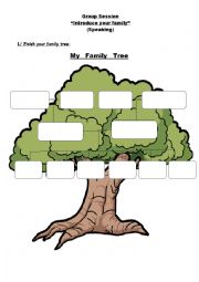 English Worksheet: My family tree