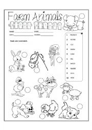 English Worksheet: Farm animals 