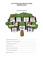 English Worksheet: M1 S2 tell me more about your family