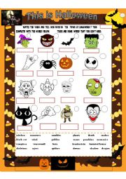 English Worksheet: This is Halloween