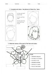 English Worksheet: The parts of the face