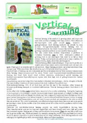 English Worksheet: Vertical Farming - Agriculture of the future (READING) + varied comprehension ex + KEY  