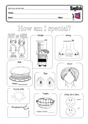 English Worksheet: How am I special?