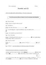 English Worksheet: remedial work