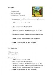 English Worksheet: Gruffalo review