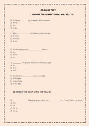 English Worksheet: Grammar test