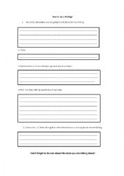 English Worksheet: How to do a writing