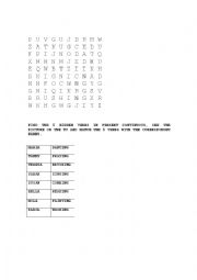 English Worksheet: puzzle present continuous 