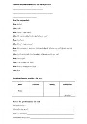 English Worksheet: Test 5th grade