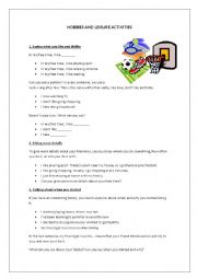 English Worksheet: WRITE ABOUT YOUR HOBBIES