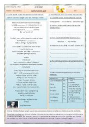 English Worksheet: song about generation gap