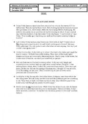 English Worksheet: NO PLACE LIKE HOME reading