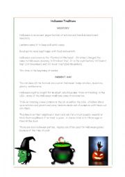 English Worksheet: Halloween Traditions and Games
