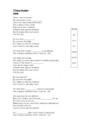 English Worksheet: Song - Cheerleader