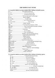 English Worksheet: Past Simple Tesse