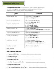 English Worksheet: compound adjectives worksheet