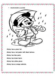 English Worksheet: colors and clothes