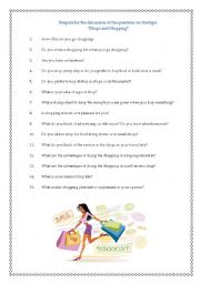 English Worksheet: Shopping Habbits