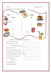 English Worksheet: at the restaurant