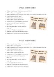 English Worksheet: should