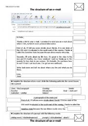 English Worksheet: Parts of an e-mail