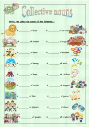 English Worksheet: Collective Nouns