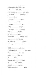 English Worksheet: PRACTICE ON THE VERB 