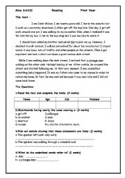 English Worksheet: reading 