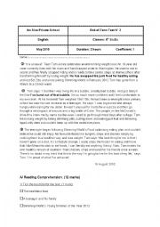 English Worksheet: end of term test n3