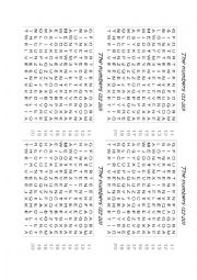 English Worksheet: Word search numbers 11-20