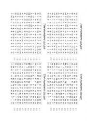 Word search numbers 11-20