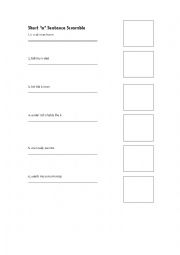 English Worksheet: Short A Sentence Scramble