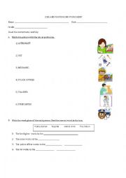 English Worksheet: Jobs and professions short quiz 