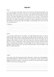 English Worksheet: Help Me!