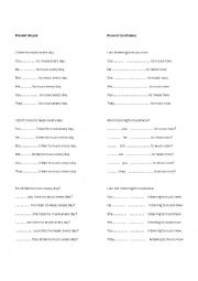 English Worksheet: present simple and present continuous