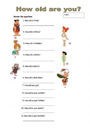 English Worksheet: How old are you?