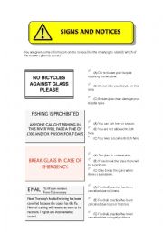 English Worksheet: SIGNS AND NOTICES