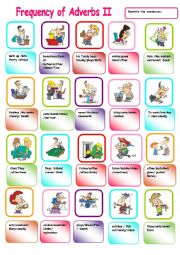 English Worksheet: FREQUENCY OF ADVERBS II