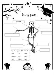 English Worksheet: Halloween - Parts of the body