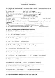 English Worksheet: Comparison