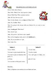 English Worksheet: Telephone conversation