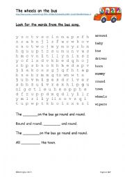 English Worksheet: The wheels on the bus