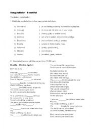 English Worksheet: Song activity